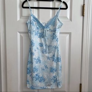 Blue Floral Mini Dress